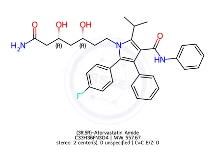 Chemical structure of (3R,5R)-Atorvastatin Amide