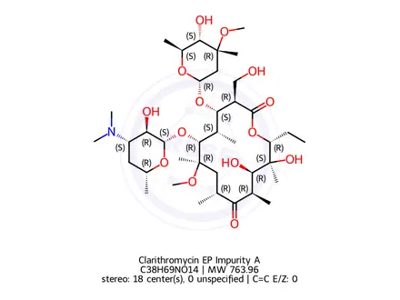 Chemical structure of Clarithromycin EP Impurity A