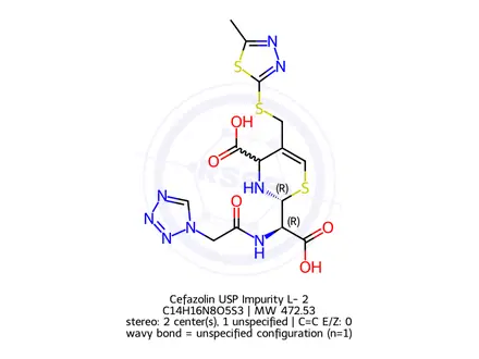 Chemical structure of Cefazolin USP Impurity L-δ2