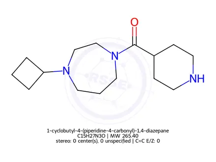 Chemical structure of 1-cyclobutyl-4-(piperidine-4-carbonyl)-1,4-diazepane