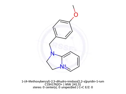 Chemical structure of 1-(4-Methoxybenzyl)-2,3-dihydro-imidazo[1,2-a]pyridin-1-ium