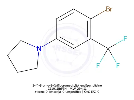 Chemical structure of 1-(4-Bromo-3-(trifluoromethyl)phenyl)pyrrolidine