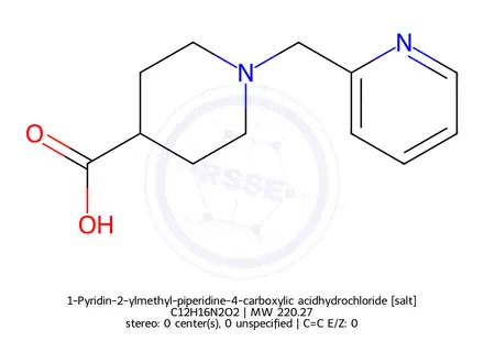 Chemical structure of 1-Pyridin-2-ylmethyl-piperidine-4-carboxylic acidhydrochloride