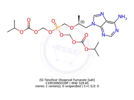 Chemical structure of S-Tenofovir Disoproxil Fumarate