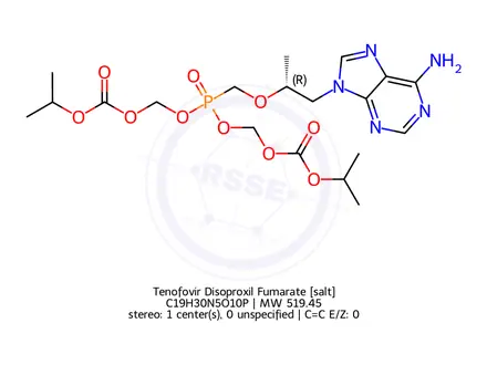 Chemical structure of Tenofovir Disoproxil Fumarate