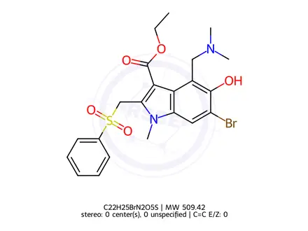 Chemical structure of Arbidol Sulfone