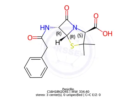 Chemical structure of Penicillin