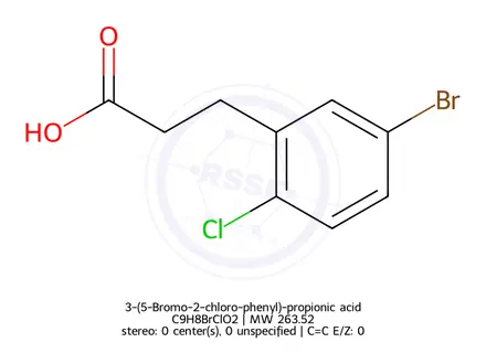 Chemical structure of 3-(5-Bromo-2-chloro-phenyl)-propionic acid