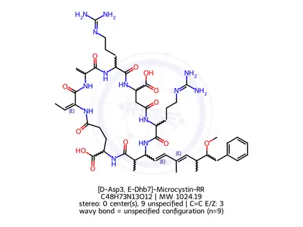 Chemical structure of [D-Asp3, E-Dhb7]-Microcystin-RR