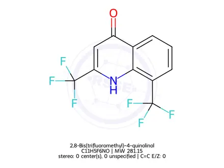 Chemical structure of 2,8-Bis(trifluoromethyl)-4-hydroxyquinoline