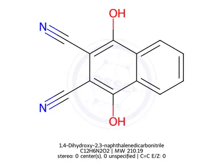Chemical structure of 1,4-Dihydroxy-2,3-naphthalenedicarbonitrile
