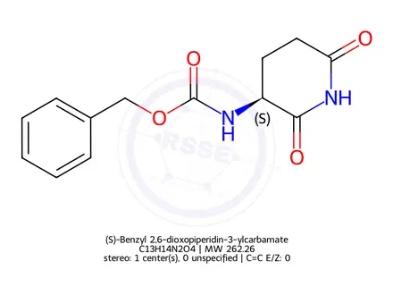 Chemical structure of (S)-Benzyl 2,6-dioxopiperidin-3-ylcarbamate