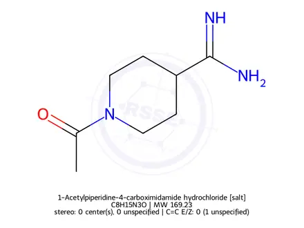 Chemical structure of 1-Acetylpiperidine-4-carboximidamide hydrochloride