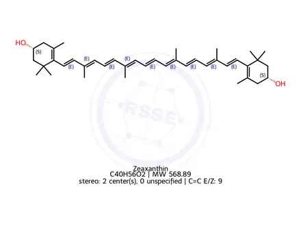 Chemical structure of Zeaxanthin