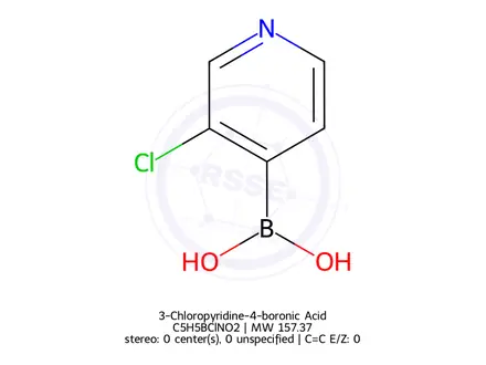 Chemical structure of 3-Chloropyridine-4-boronic Acid