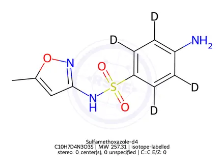 Chemical structure of Sulfamethoxazole-d4