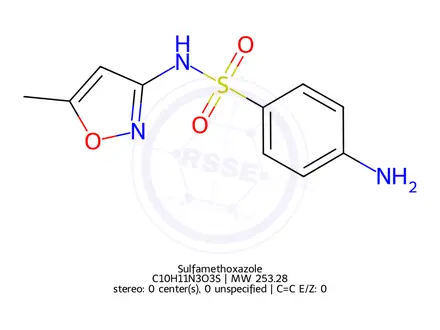Chemical structure of Sulfamethoxazole