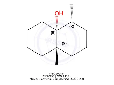 Chemical structure of (+)-Geosmin