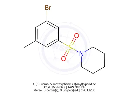 Chemical structure of 1-(3-Bromo-5-methylphenylsulfonyl)piperidine