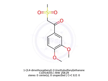 Chemical structure of 1-(3,4-dimethoxyphenyl)-2-(methylsulfonyl)ethanone
