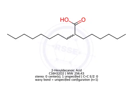 Chemical structure of 2-Hexyldecanoic Acid