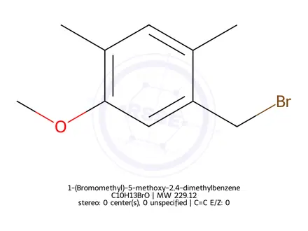 Chemical structure of 1-(Bromomethyl)-5-methoxy-2,4-dimethylbenzene