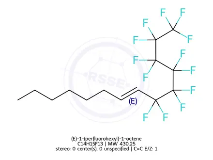 Chemical structure of (E)-1-(perfluorohexyl)-1-octene