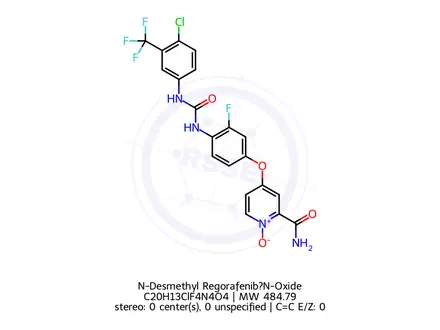 Chemical structure of N-Desmethyl Regorafenib?N-Oxide