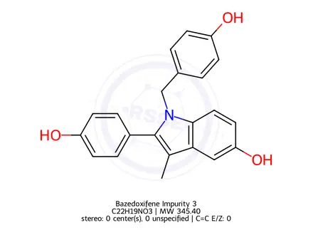 Chemical structure of Des(1-azepanyl)ethyl Bazedoxifene