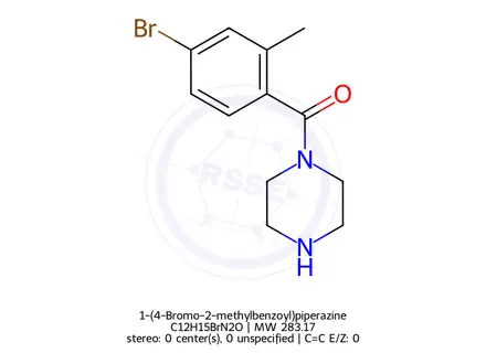 Chemical structure of 1-(4-Bromo-2-methylbenzoyl)piperazine