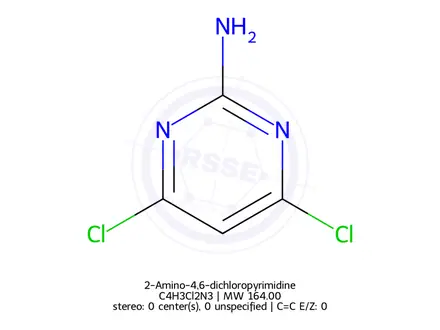 Chemical structure of 2-Amino-4,6-dichloropyrimidine