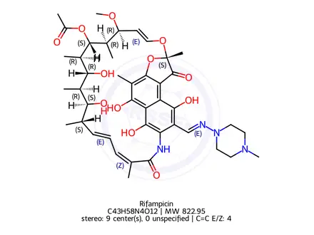 Chemical structure of Rifampicin
