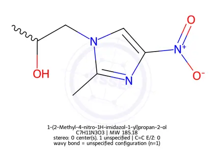 Chemical structure of 1-(2-Methyl-4-nitro-1H-imidazol-1-yl)propan-2-ol