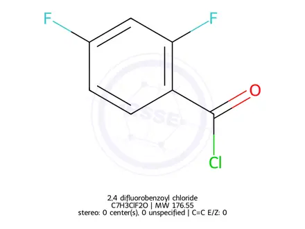 Chemical structure of 2,4 difluorobenzoyl chloride