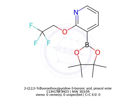 Chemical structure of 2-(2,2,2-Trifluoroethoxy)pyridine-3-boronic acid, pinacol ester