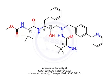 Chemical structure of Atazanavir N2-Descarboxymethyl