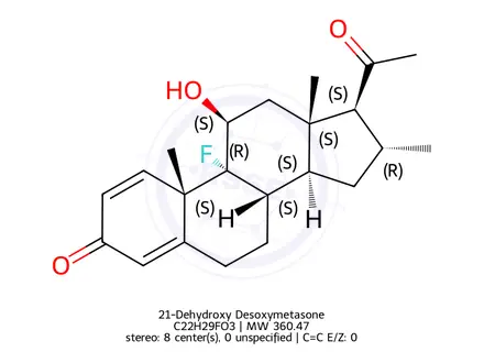 Chemical structure of 21-Dehydroxy Desoxymetasone