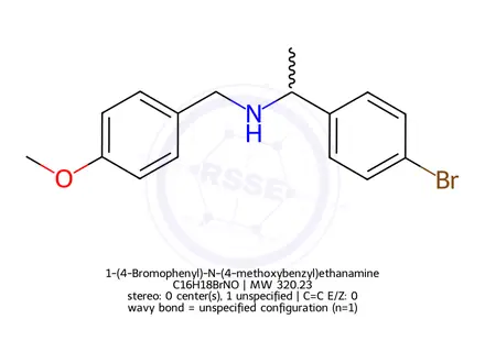 Chemical structure of 1-(4-Bromophenyl)-N-(4-methoxybenzyl)ethanamine