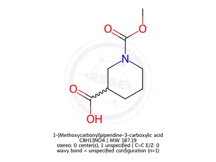 Chemical structure of 1-(Methoxycarbonyl)piperidine-3-carboxylic acid