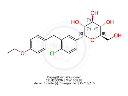 Chemical structure of Dapagliflozin alfa-Isomer