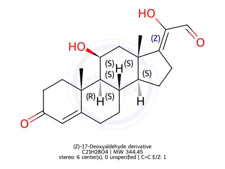 Chemical structure of (11β,17Z)-11,20-Dihydroxy-3-oxo-pregna-4,17(20)-dien-21-al