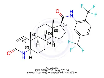 Chemical structure of Dutasteride