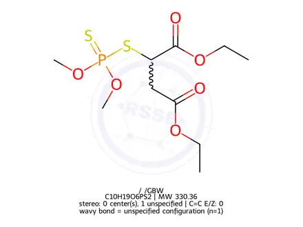 Chemical structure of Malathion