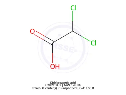 Chemical structure of Dichloroacetic acid