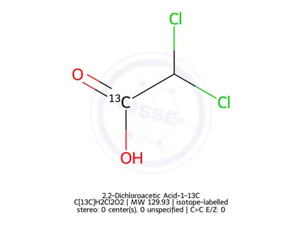 Chemical structure of 2,2-Dichloroacetic Acid-1-13C