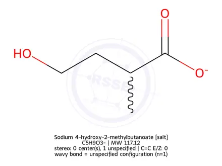 Chemical structure of Sodium 4-hydroxy-2-methylbutanoate