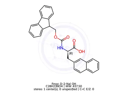Chemical structure of Fmoc‐D-2-Nal‐OH