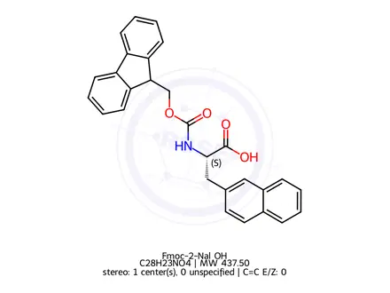 Chemical structure of Fmoc-2-Nal‐OH
