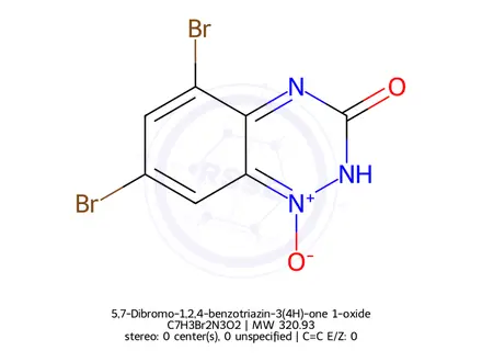 Chemical structure of 5,7-Dibromo-1,2,4-benzotriazin-3(4H)-one 1-oxide