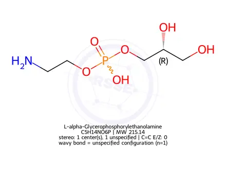 Chemical structure of L-alpha-Glycerophosphorylethanolamine (1295822)